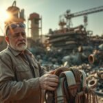 ساحة سكراب في حي الثغر بالكويت تعرض خردة معدنية للبيع والشراء